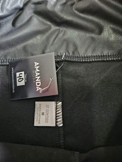 Leggings negro de ecocuero talla 40 Amanda Moda - miniatura 2