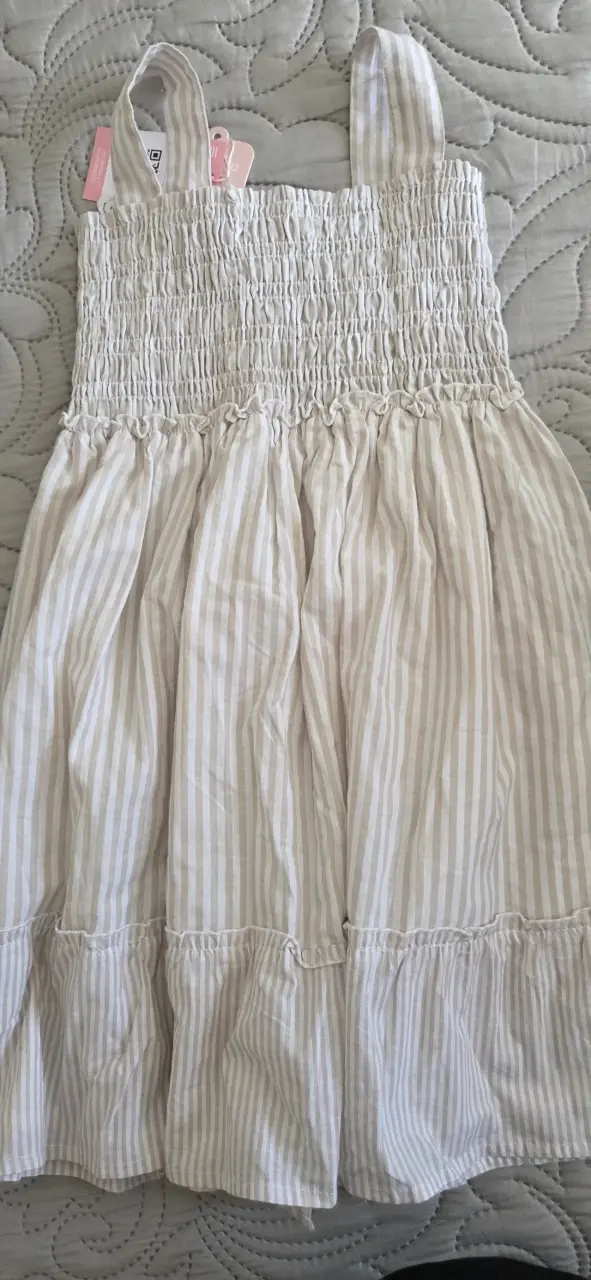 Vestido infantil rayado con encaje Limonada - 5