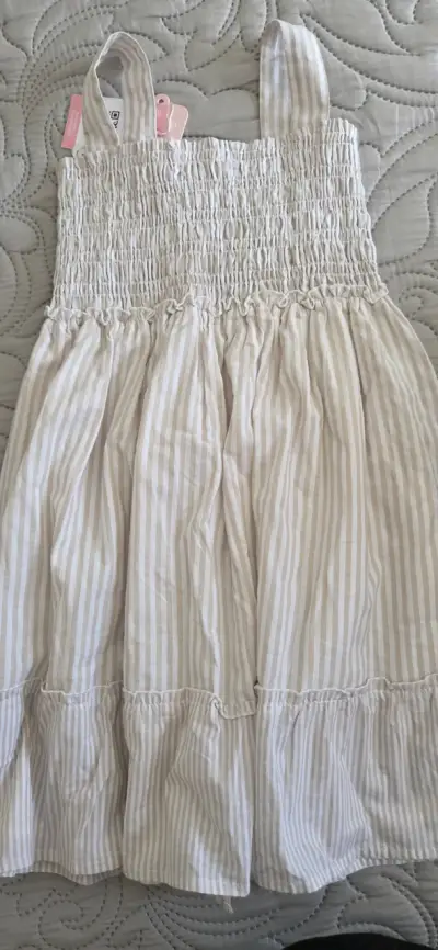 Vestido infantil rayado con encaje Limonada - miniatura 5