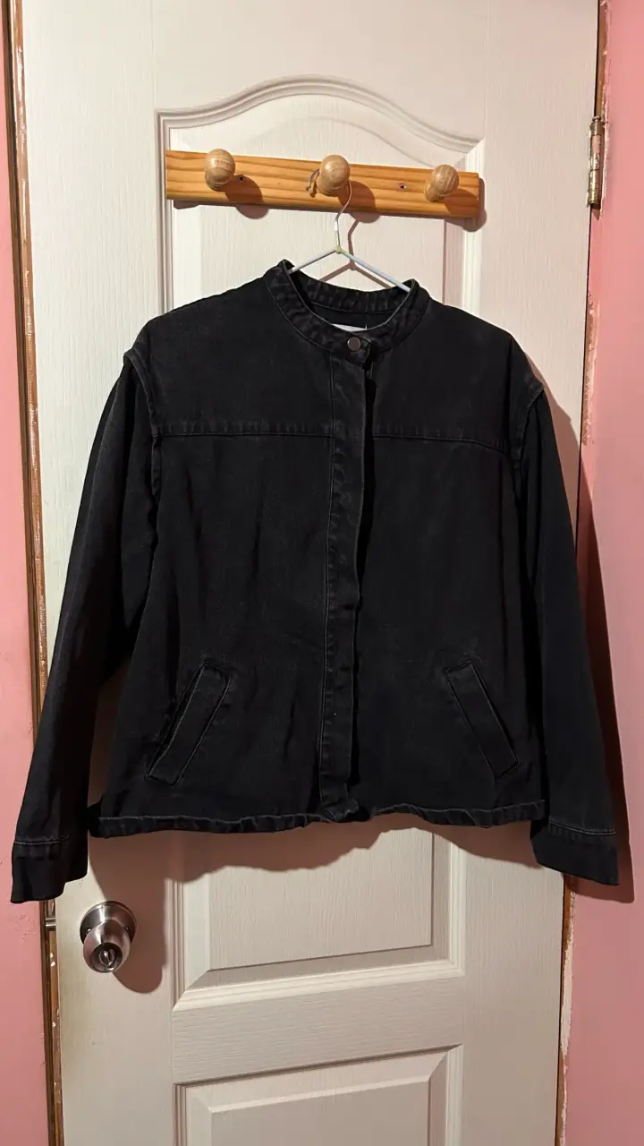 Chaqueta de mezclilla negra talla XL - 4