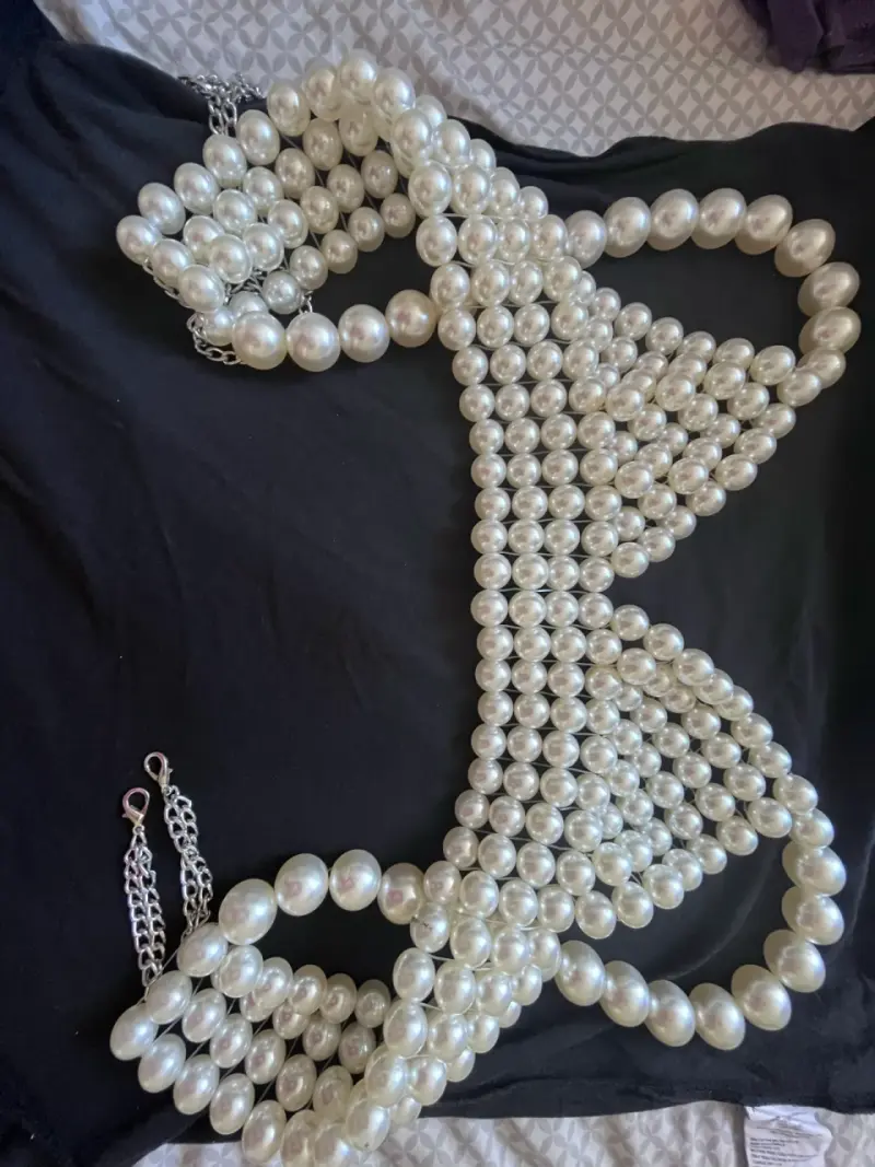 Top de perlas grandes estilo vintage
