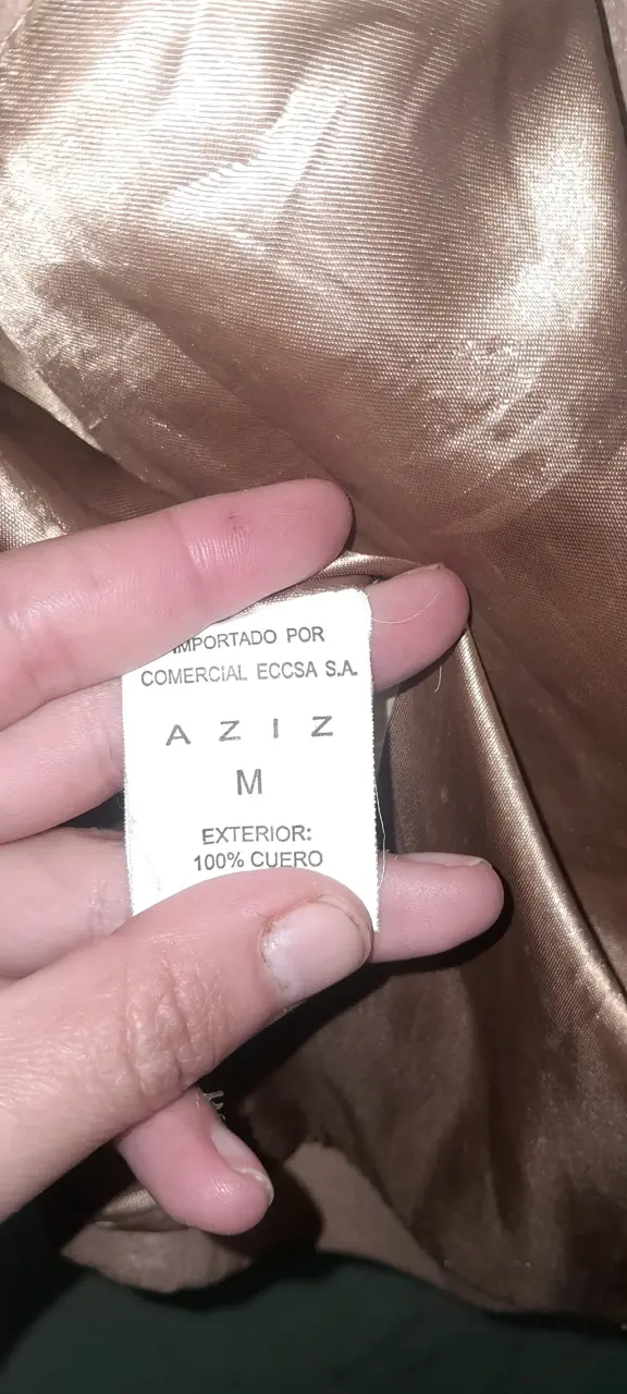 Chaqueta de cuero genuino Aziz beige - 2