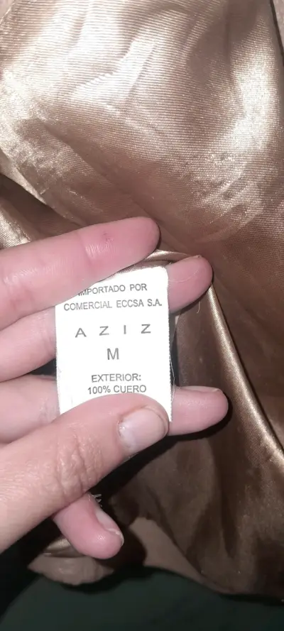Chaqueta de cuero genuino Aziz beige - miniatura 2