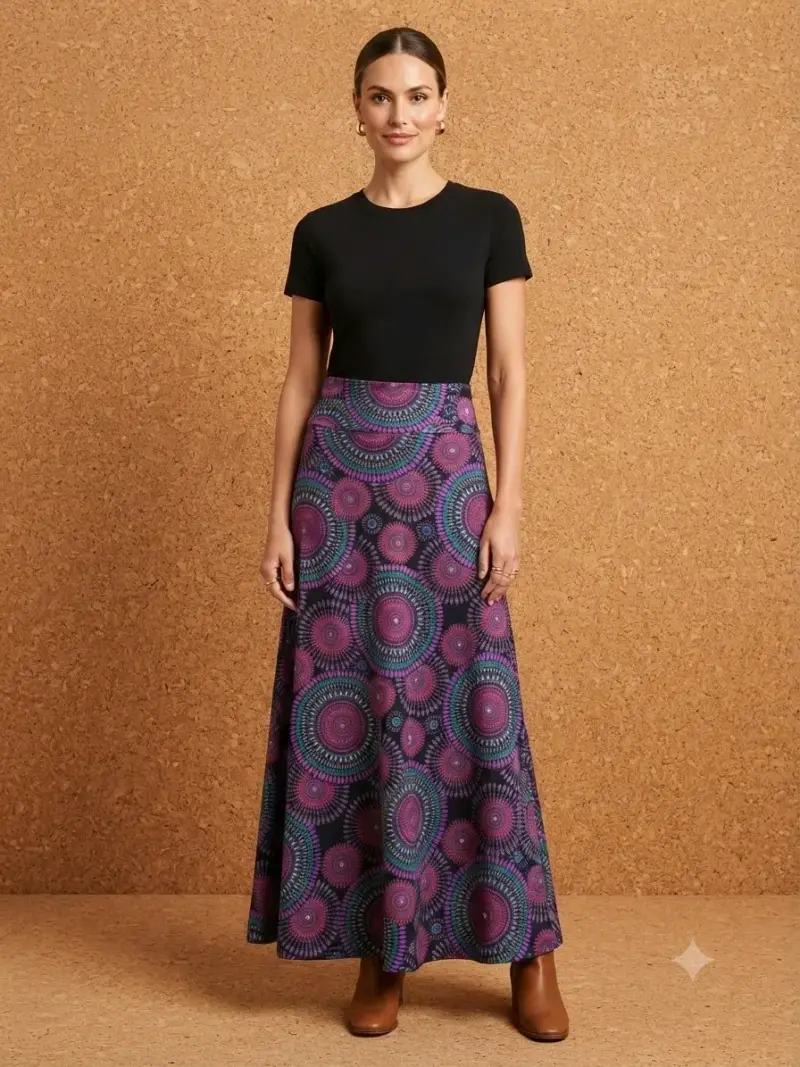 Vestido largo estampado bohemio para mujer