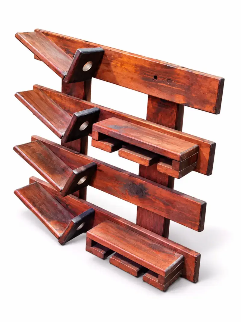 Estante de Madera para Vinos y Copas - 2