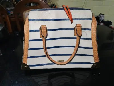 Cartera ALDO original rayas azul y blanco - miniatura 1