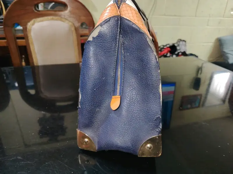 Cartera ALDO original rayas azul y blanco - 2