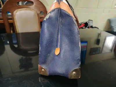 Cartera ALDO original rayas azul y blanco - miniatura 2