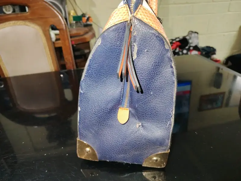 Cartera ALDO original rayas azul y blanco - 3