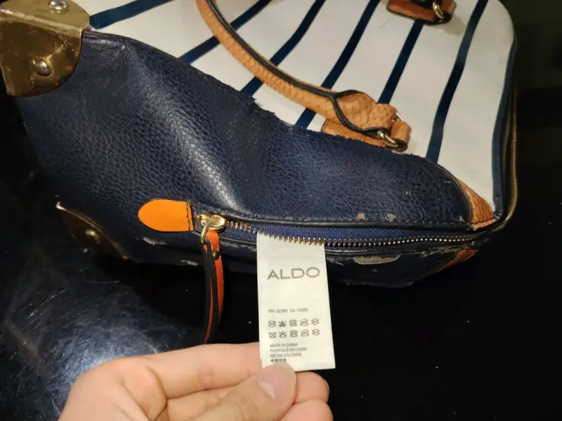 Cartera ALDO original rayas azul y blanco - 4