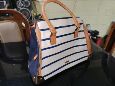 Cartera ALDO original rayas azul y blanco - miniatura 6