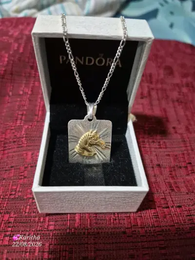 Colgante de plata con diseño de caballo - miniatura 1