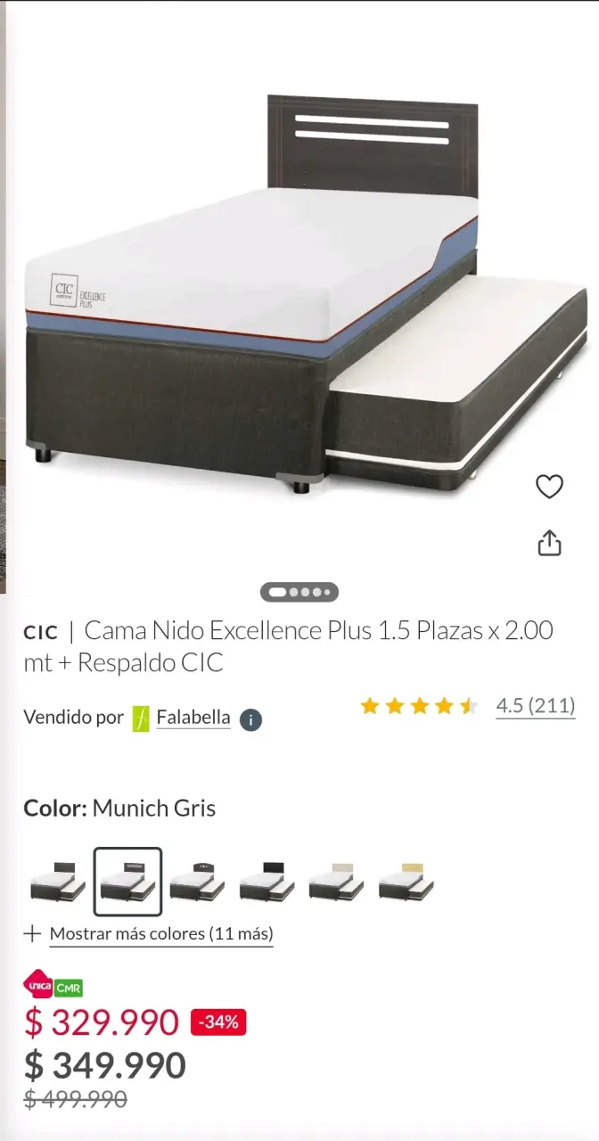 Cama nido 1.5 plaza colchones CIC en buen estado - 6