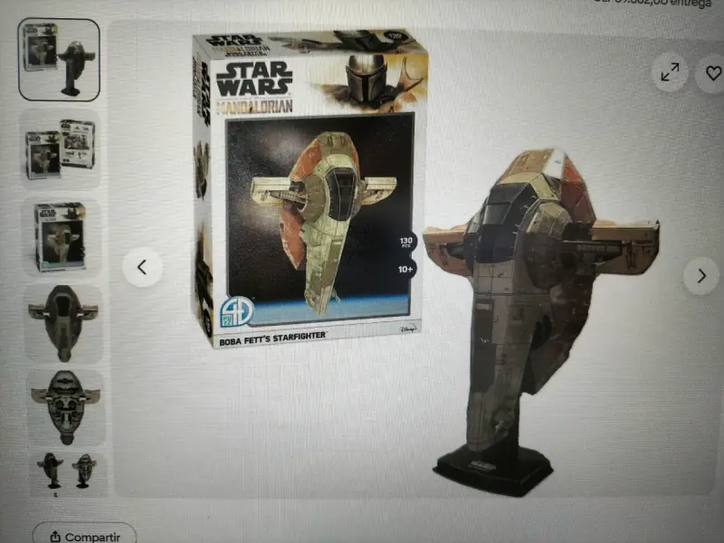 Puzzle 3D Star Wars Boba Fett's Starfighter 130 piezas - 4