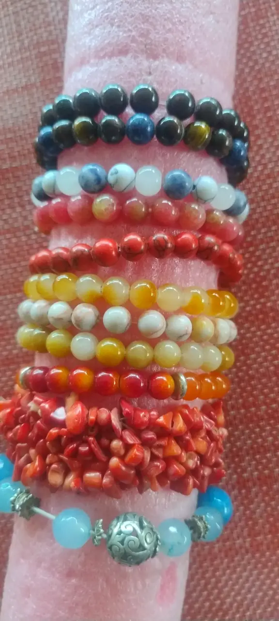 Set de Pulseras de Piedras Naturales Multicolor