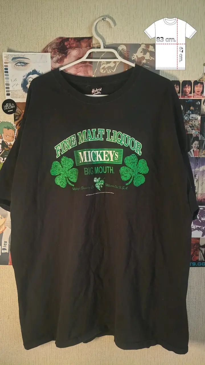 Polera negra Mickey's de Hybrid Tees 2000s - 1