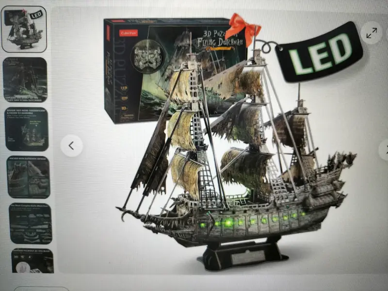 Rompecabezas 3D CubicFun Flying Dutchman con LED - 4