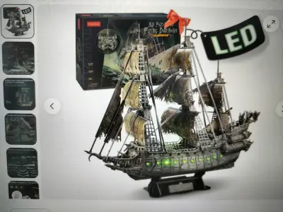 Rompecabezas 3D CubicFun Flying Dutchman con LED - miniatura 4