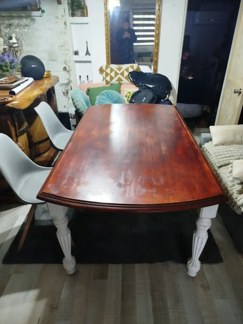 Mesa de comedor de madera estilo vintage vintage - 2