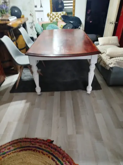 Mesa de comedor de madera estilo vintage vintage - miniatura 5