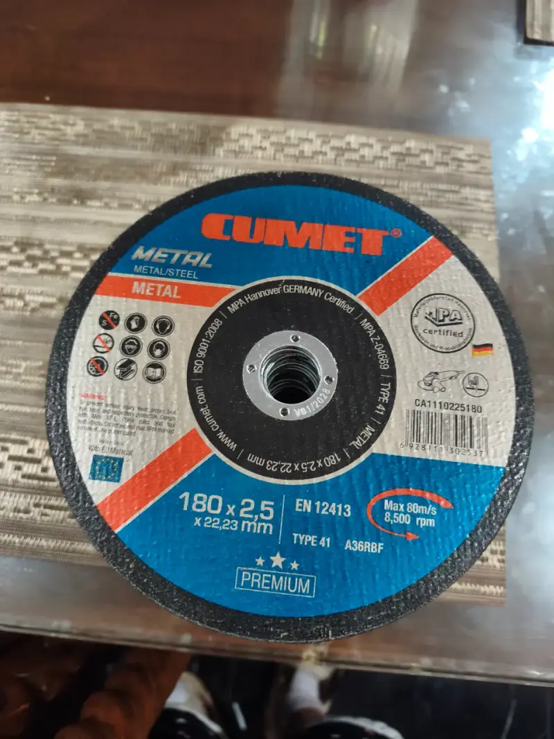 Disco de Corte para Metal Cumet 180x2.5mm - 2