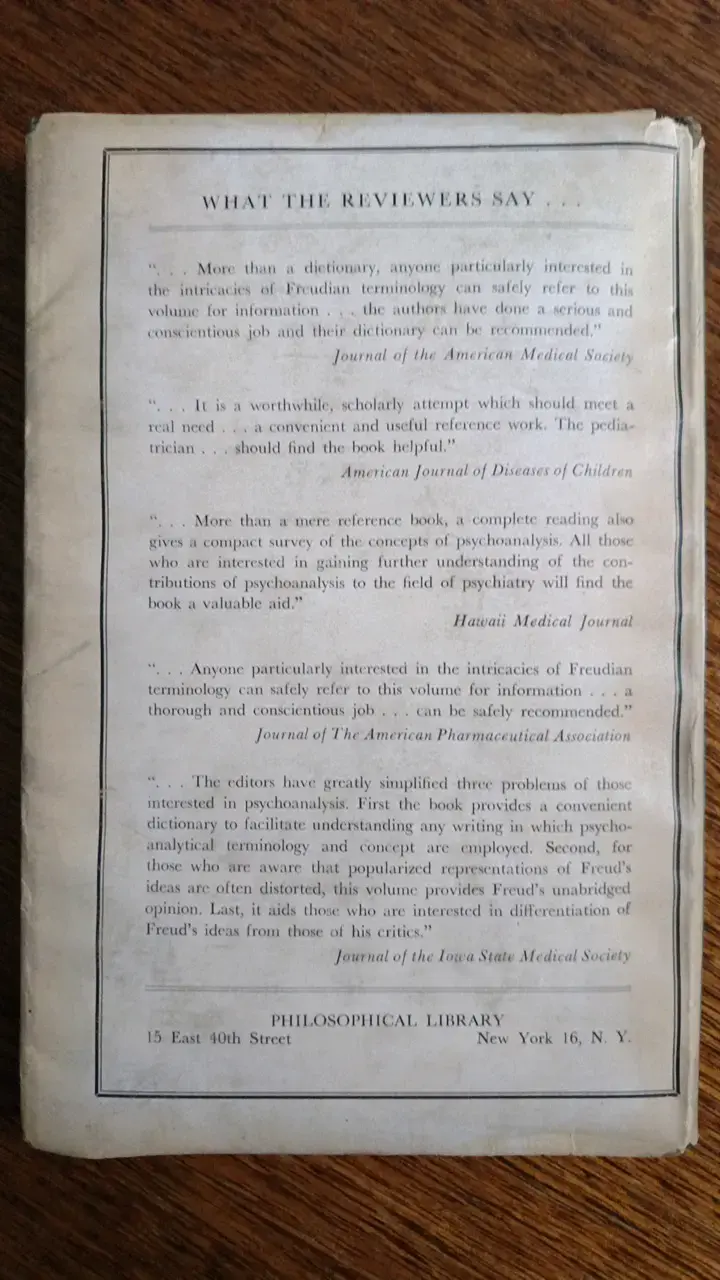 Diccionario de Psicoanálisis de Freud en inglés - 2