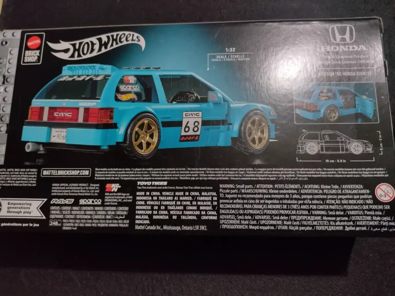 Set Hot Wheels Honda Civic Mattel Brick Shop - 3