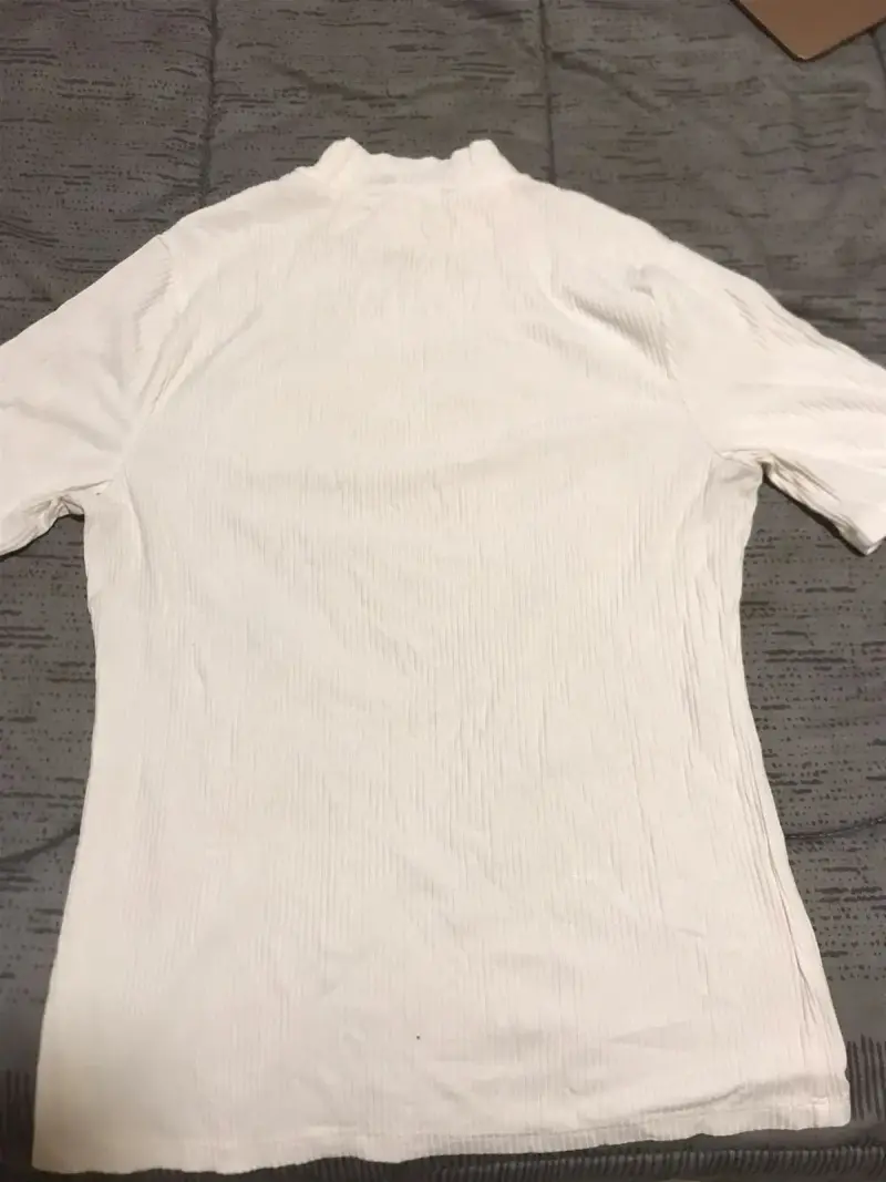 Polera blanca de cuello alto para mujer - 2