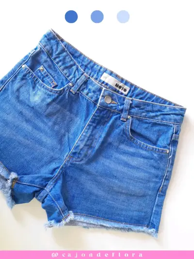 Short demin tiro alto - TopShop MOTO - miniatura 1