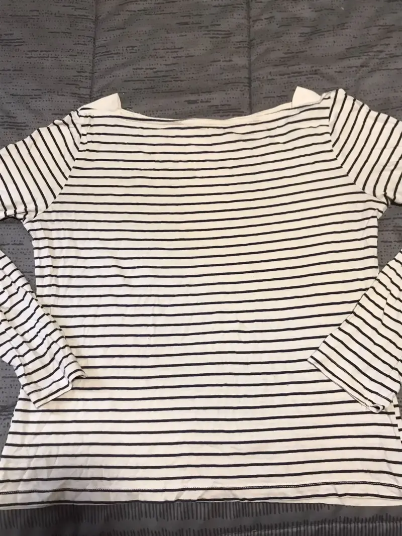 Polera rayada manga larga para mujer - 1
