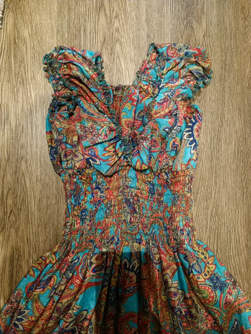 Vestido largo bohemio estampado floral - 4