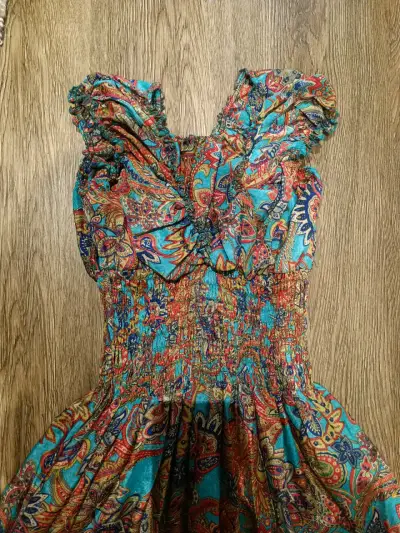 Vestido largo bohemio estampado floral - miniatura 4