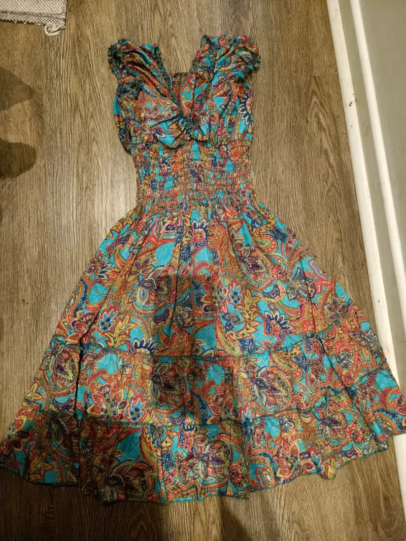 Vestido largo bohemio estampado floral - 5