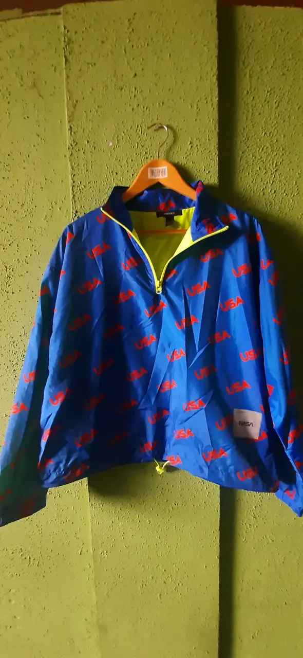 Chaqueta cortaviento azul Forever 21 USA - 3