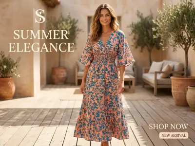 Vestido de verano elegante con estampado floral - miniatura 1
