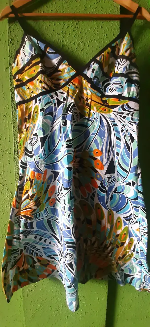 Vestido veraniego estampado colorido - 1