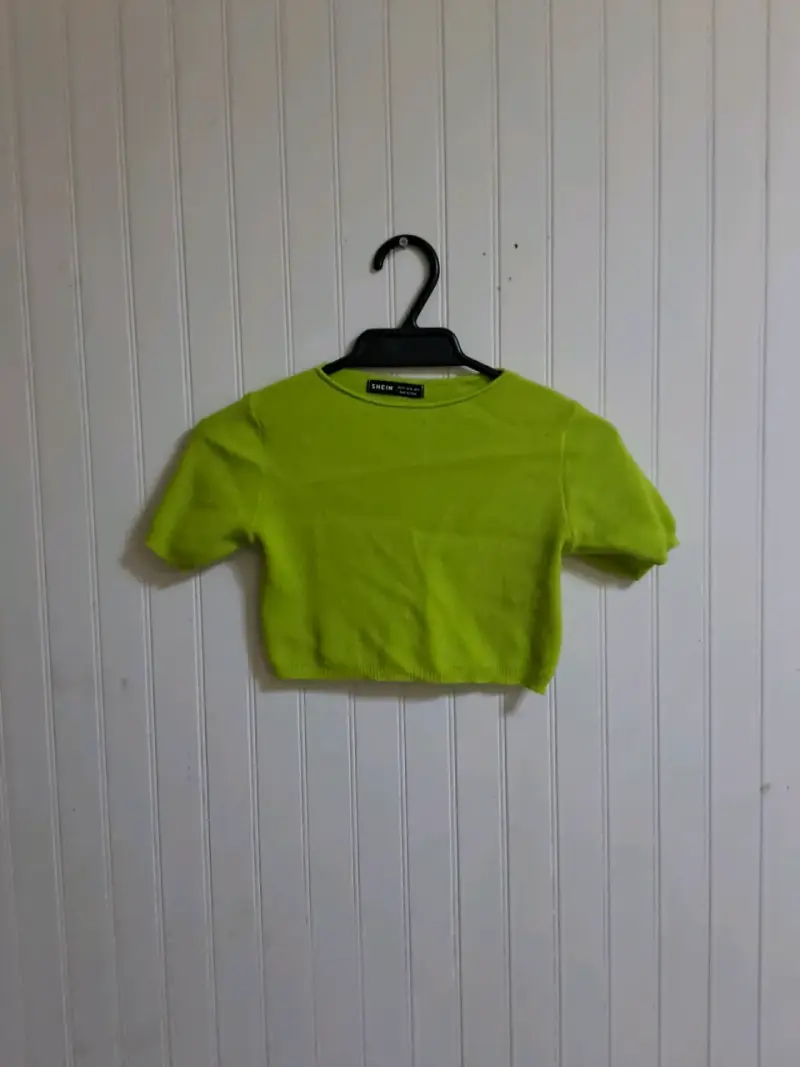Conjunto de top y falda verde lima Shein - 2