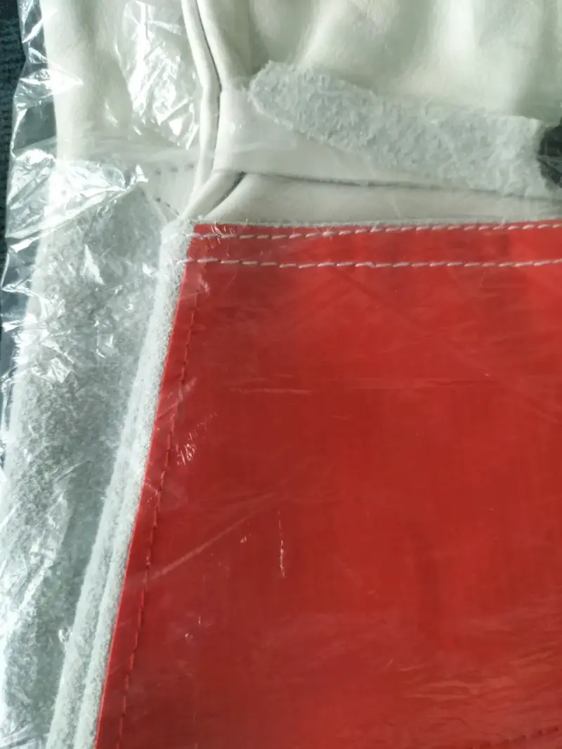 Guantes de cuero para trabajo con refuerzo rojo - 3