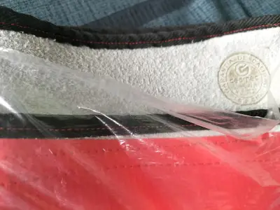 Guantes de cuero para trabajo con refuerzo rojo - miniatura 5
