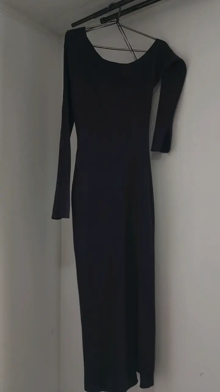 Vestido largo azul marino elegante para mujer