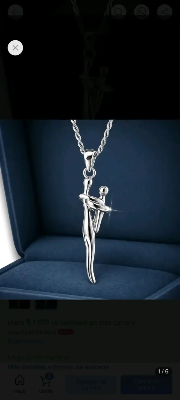 Collar de plata con colgante de padres e hijo - 3