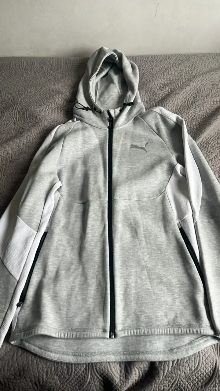 Polerón con capucha gris claro Puma - 1