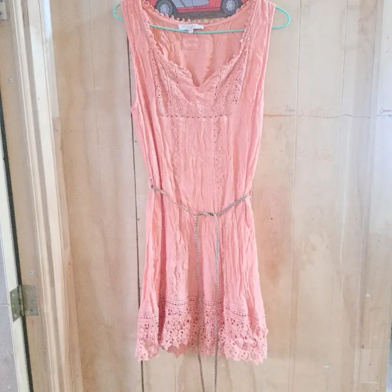 Vestido de encaje rosa claro para mujer