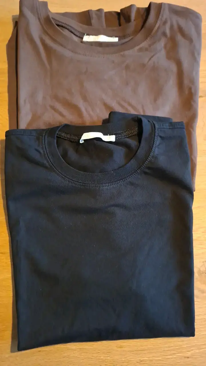 Pack de Poleras Básicas zara  Negro y Marrón