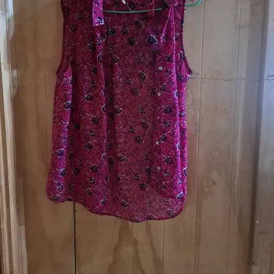 Blusa sin mangas azul con volantes - miniatura 2