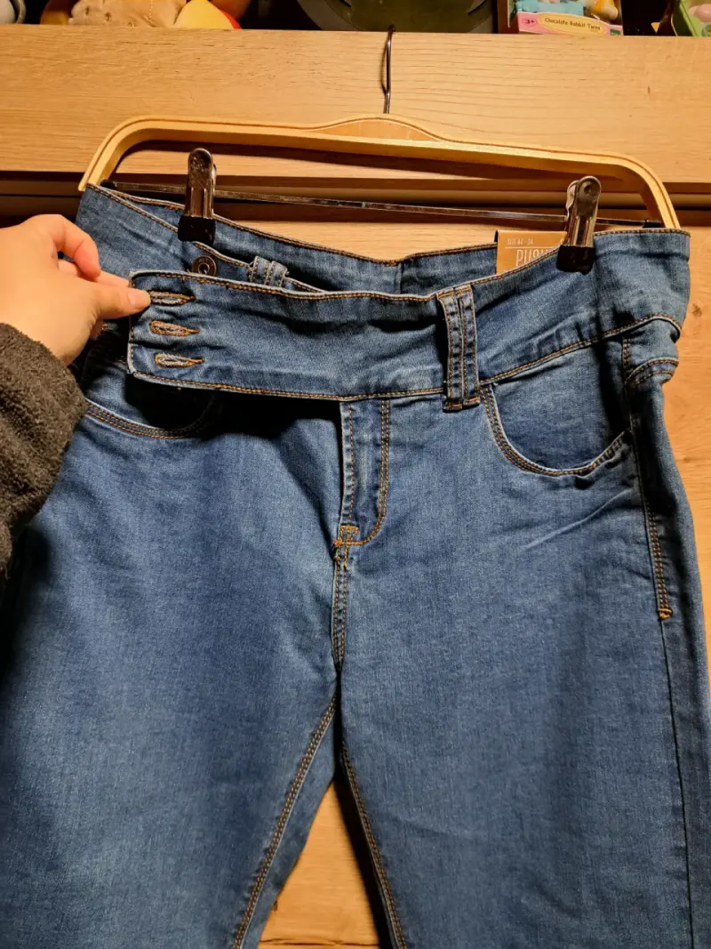 Jeans de mezclilla azul para mujer talla 44 - 2