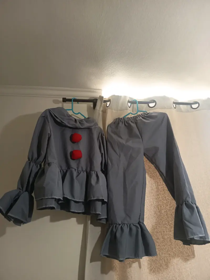 Disfraz de payaso gris con botones rojos para niños - 2
