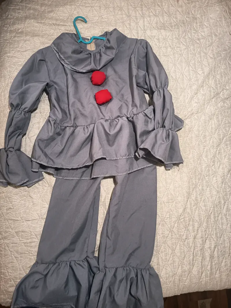 Disfraz de payaso gris con botones rojos para niños - 3