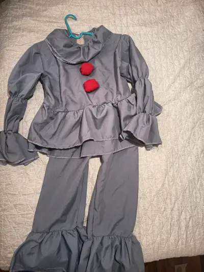 Disfraz de payaso gris con botones rojos para niños - miniatura 3