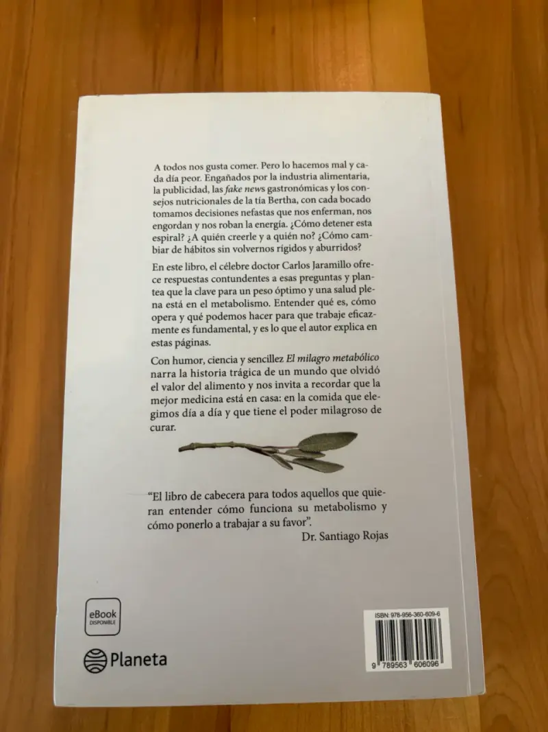 Libro El Milagro Metabólico de Dr. Carlos Jaramillo - 2